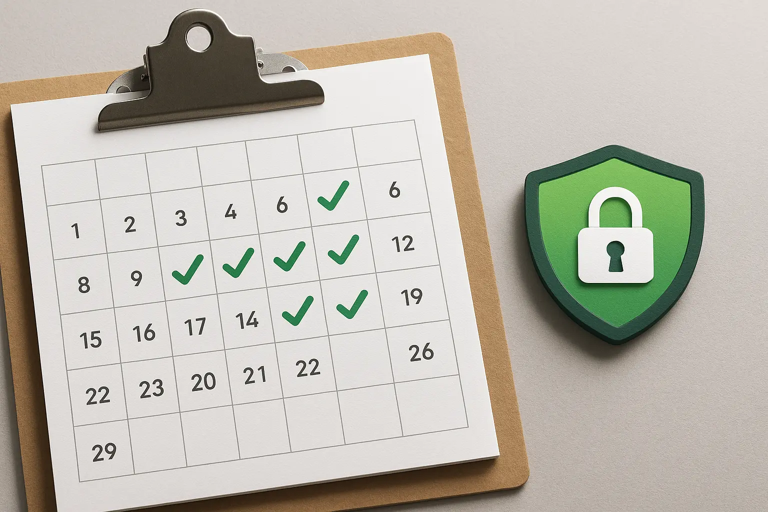 Calendrier montrant les dates de réservation